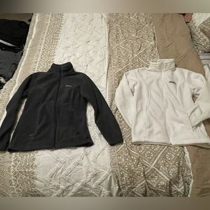 Two Columbia Zip up fleece jackets. Worn a couple times.